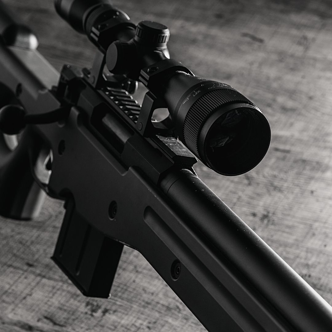 A rifle with a scope